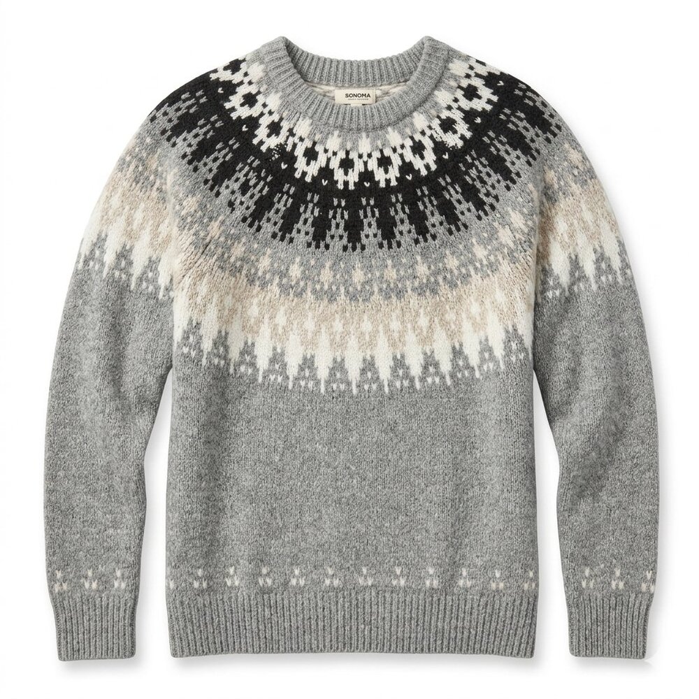 Sonoma Womens Gray Crewneck Sweater